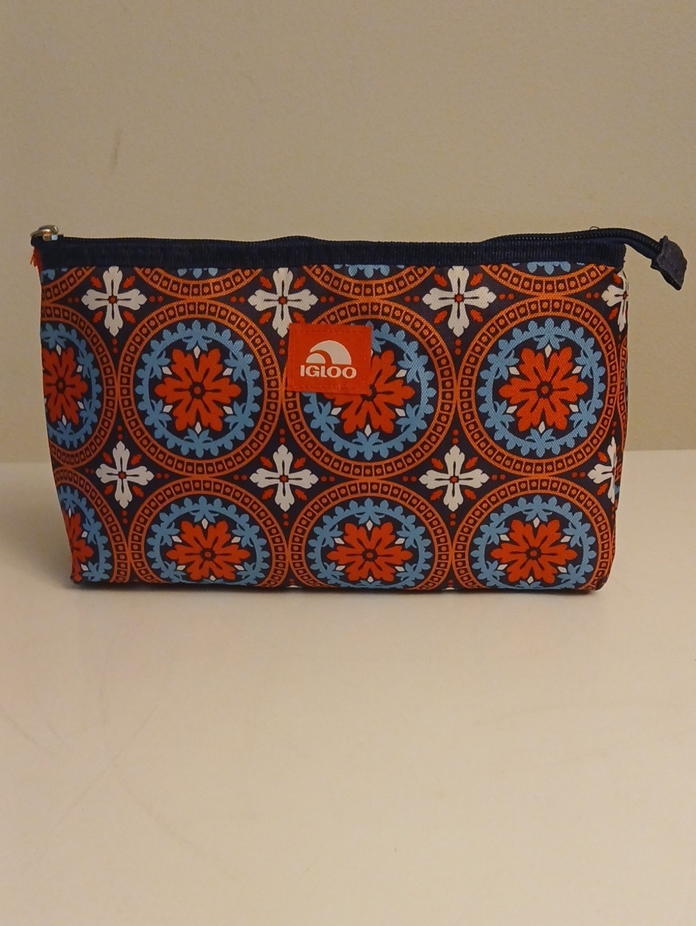Igloo Orange & Blue Medallion Zip Pouch